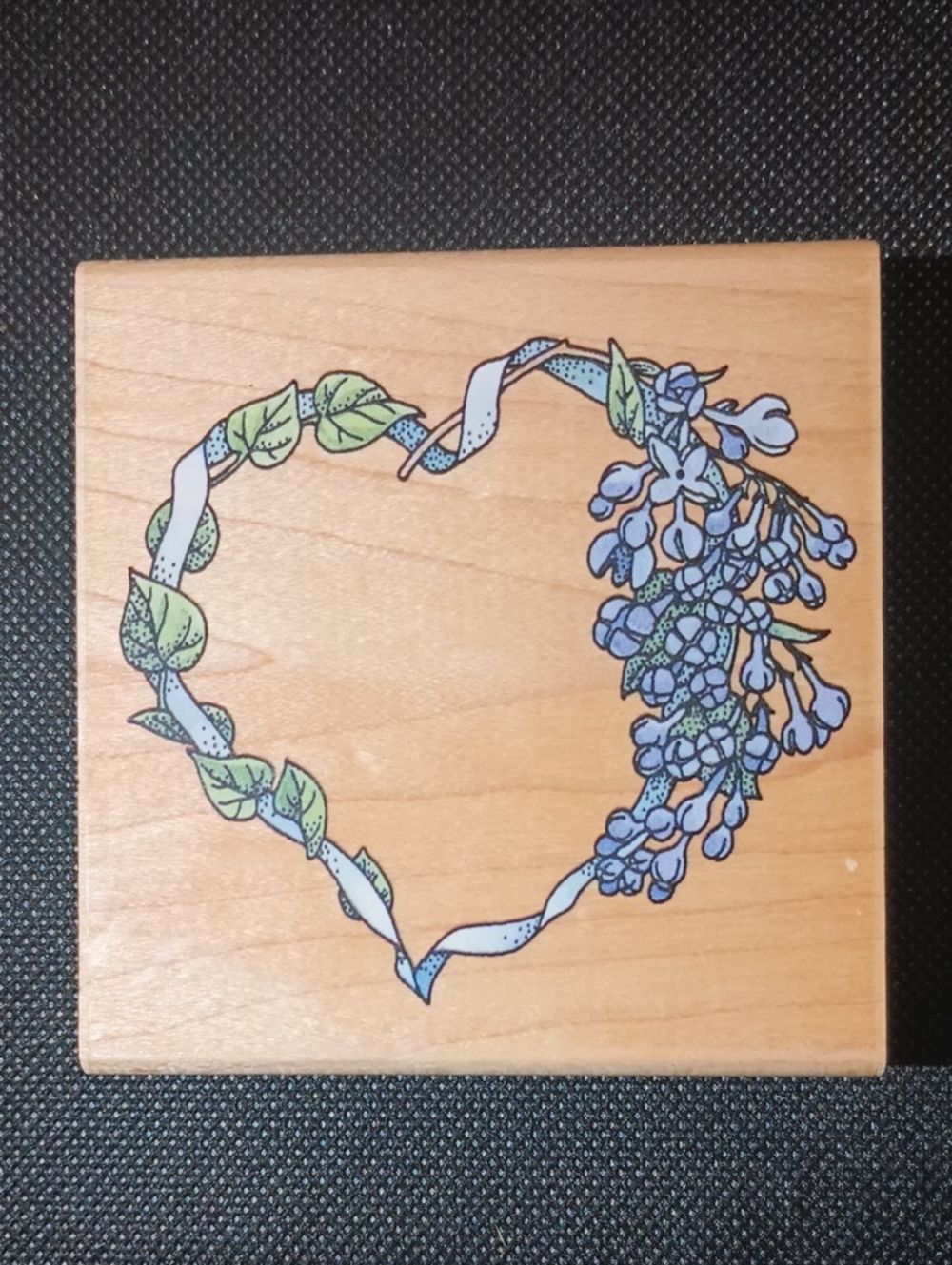 "Lilac Heart" Stamp By Rubber Stampede
